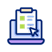 Clipboard with checklist on a laptop and a cursor pointer